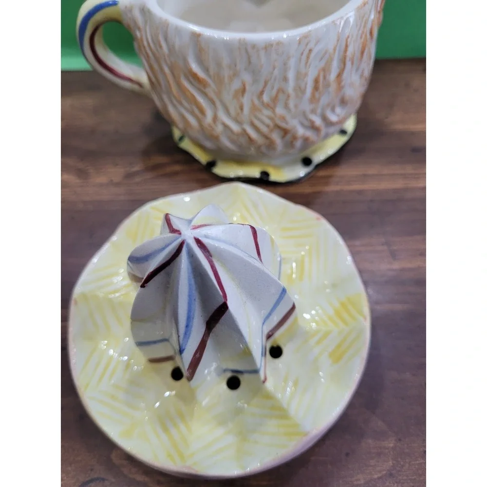 Vintage Juicer Reamer CLOWN Ceramic Hand Painted 5-1/2